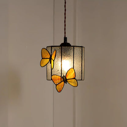 Soft Warm Glow Stained Glass Pendant Light