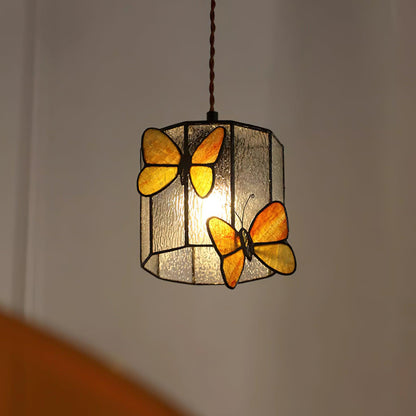 Soft Warm Glow Stained Glass Pendant Light