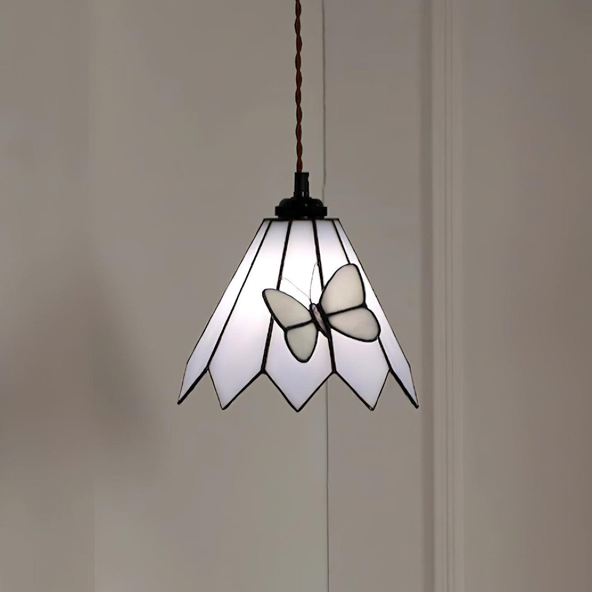 Soft Warm Glow Stained Glass Pendant Light