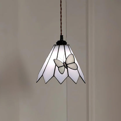Soft Warm Glow Stained Glass Pendant Light