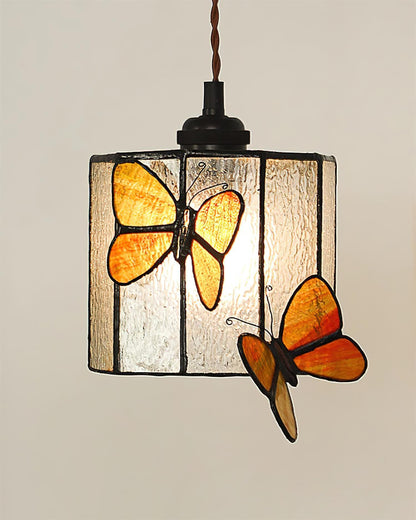 Soft Warm Glow Stained Glass Pendant Light