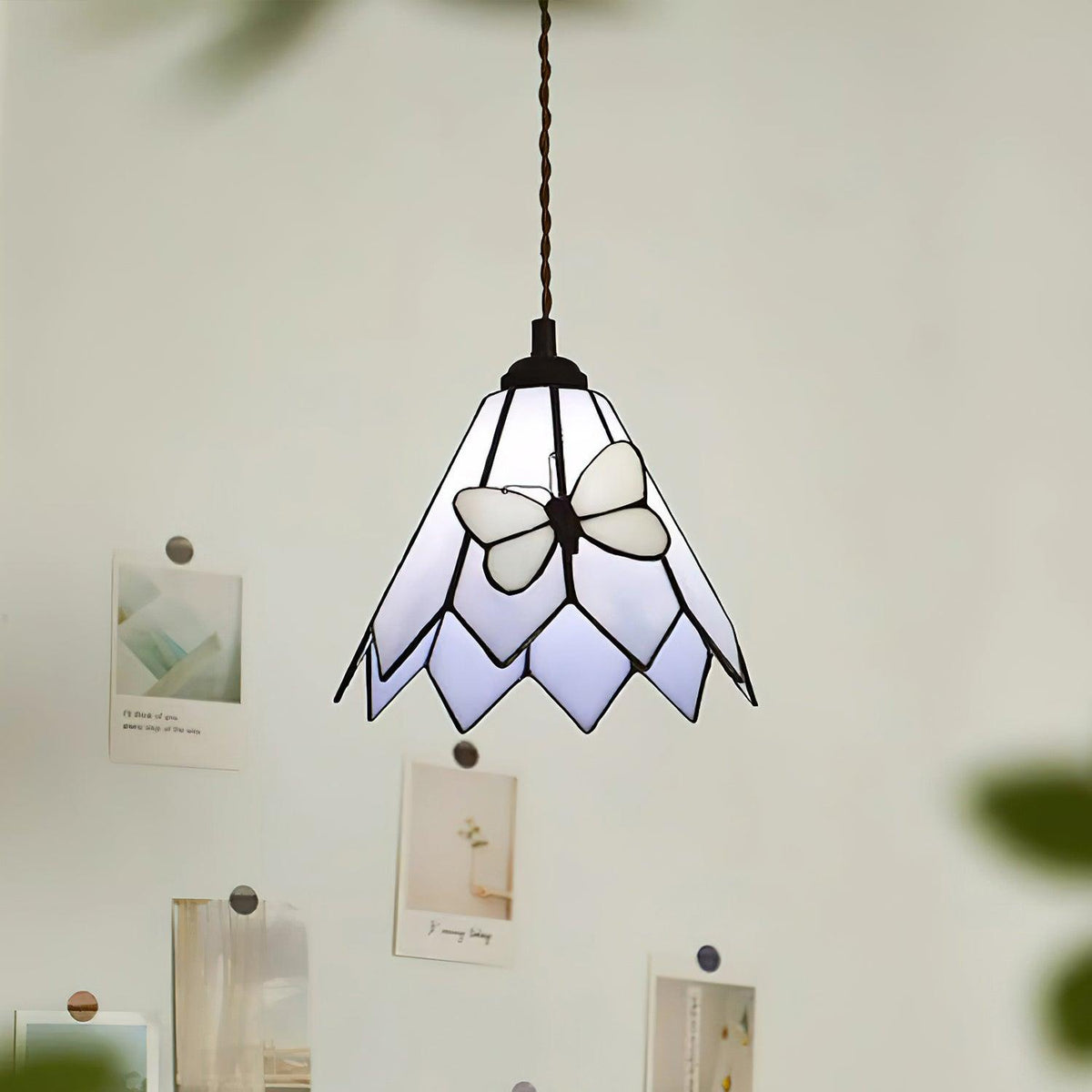 Soft Warm Glow Stained Glass Pendant Light