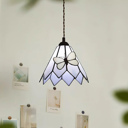 Soft Warm Glow Stained Glass Pendant Light