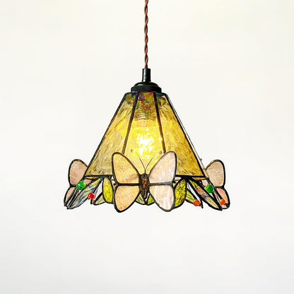 Soft Warm Glow Stained Glass Pendant Light
