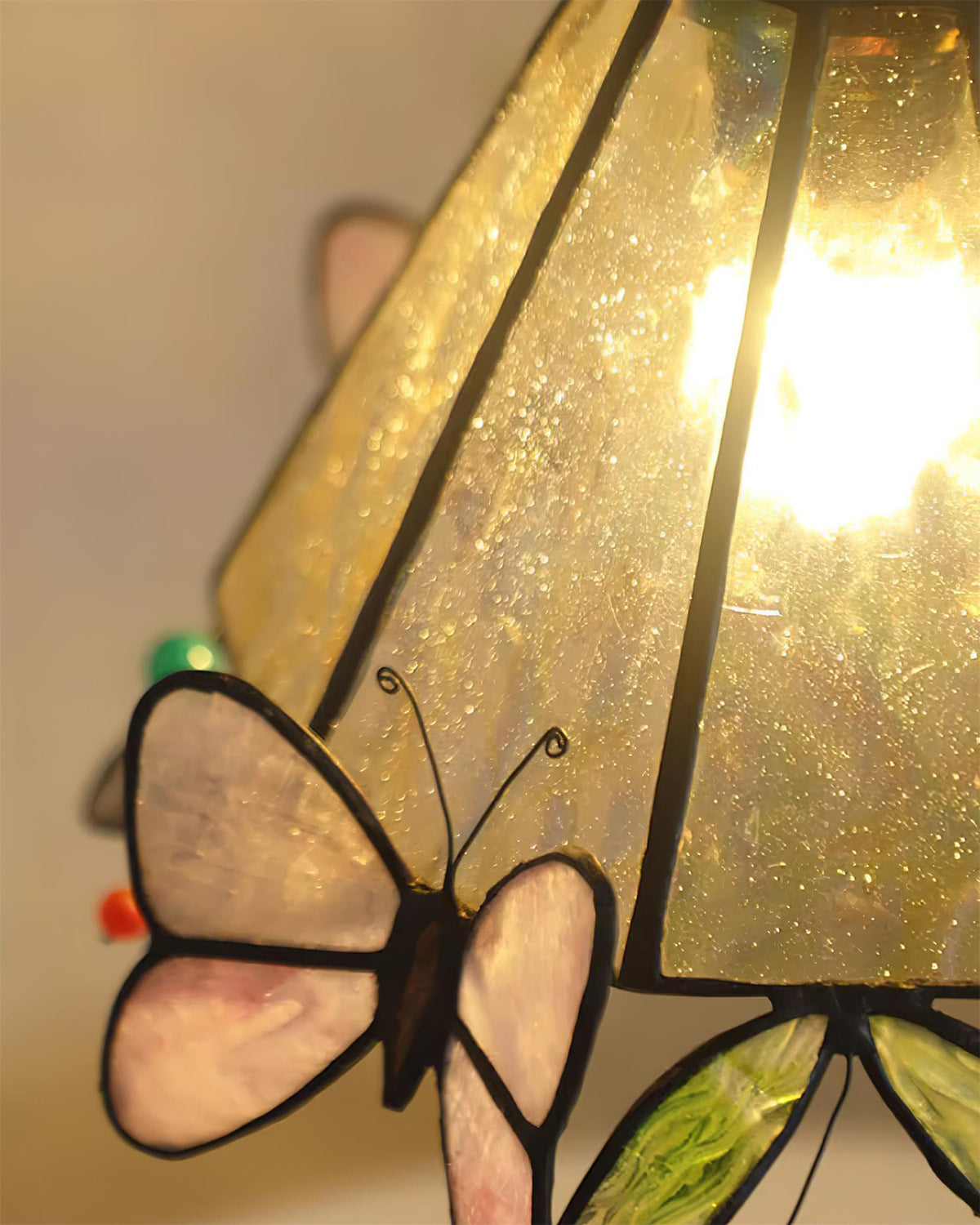 Soft Warm Glow Stained Glass Pendant Light