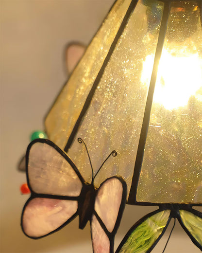 Soft Warm Glow Stained Glass Pendant Light