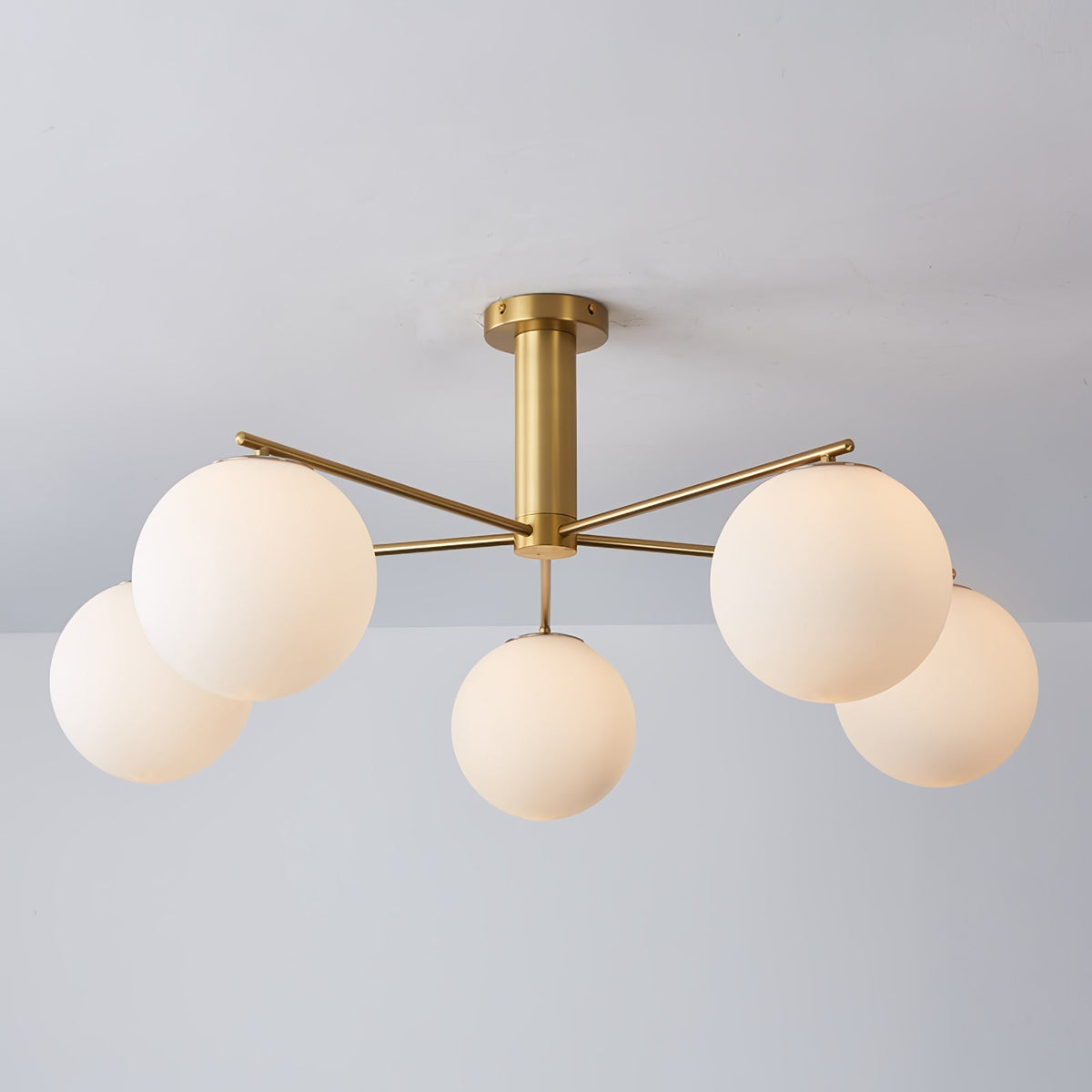Pendant Light With Gold Nickel Finish Modern LED Glass Globe