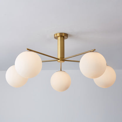 Pendant Light With Gold Nickel Finish Modern LED Glass Globe