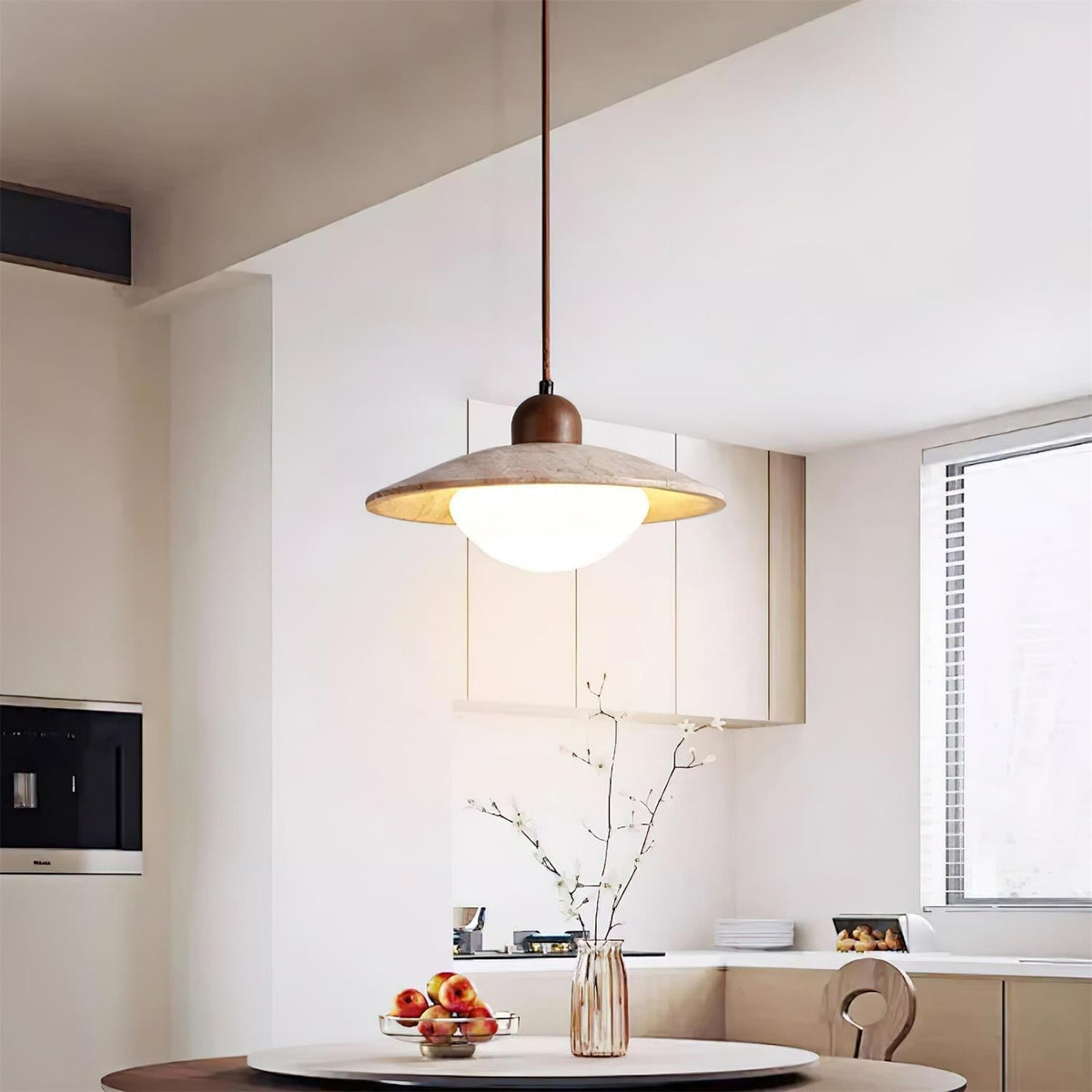 Minimalist Design Travertine Glass Pendant Lamp