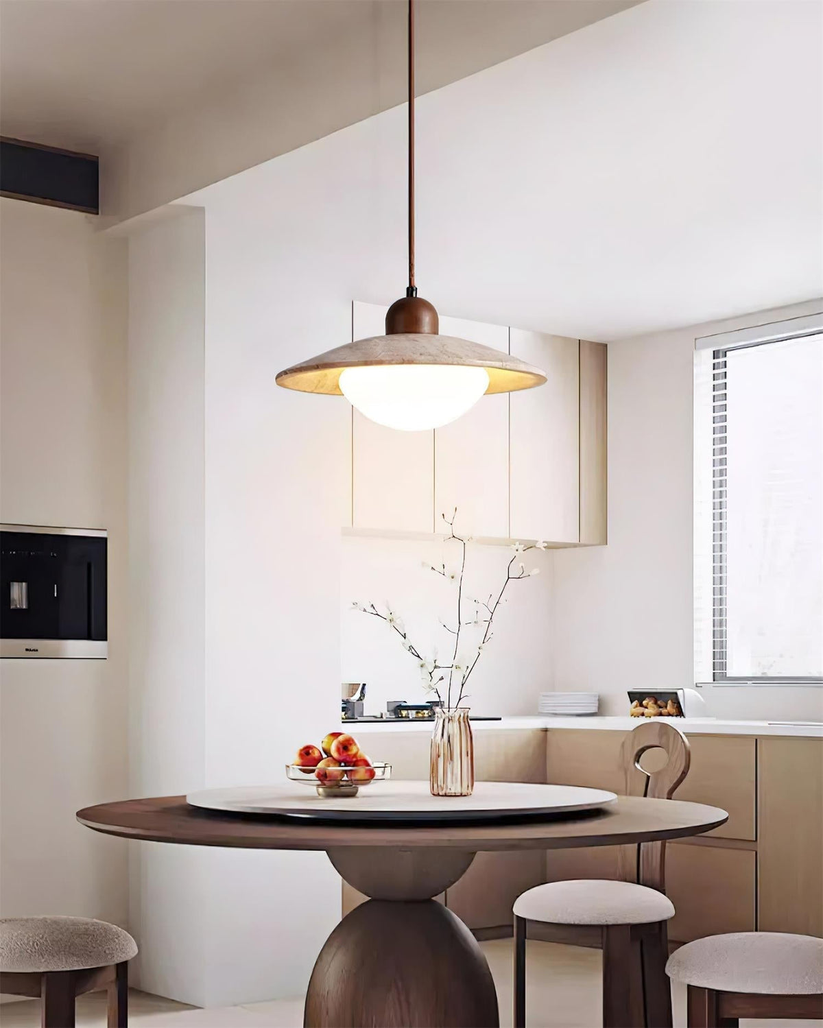 Minimalist Design Travertine Glass Pendant Lamp