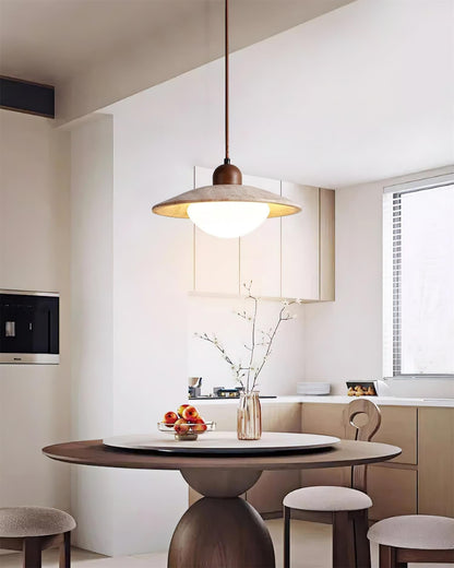 Minimalist Design Travertine Glass Pendant Lamp