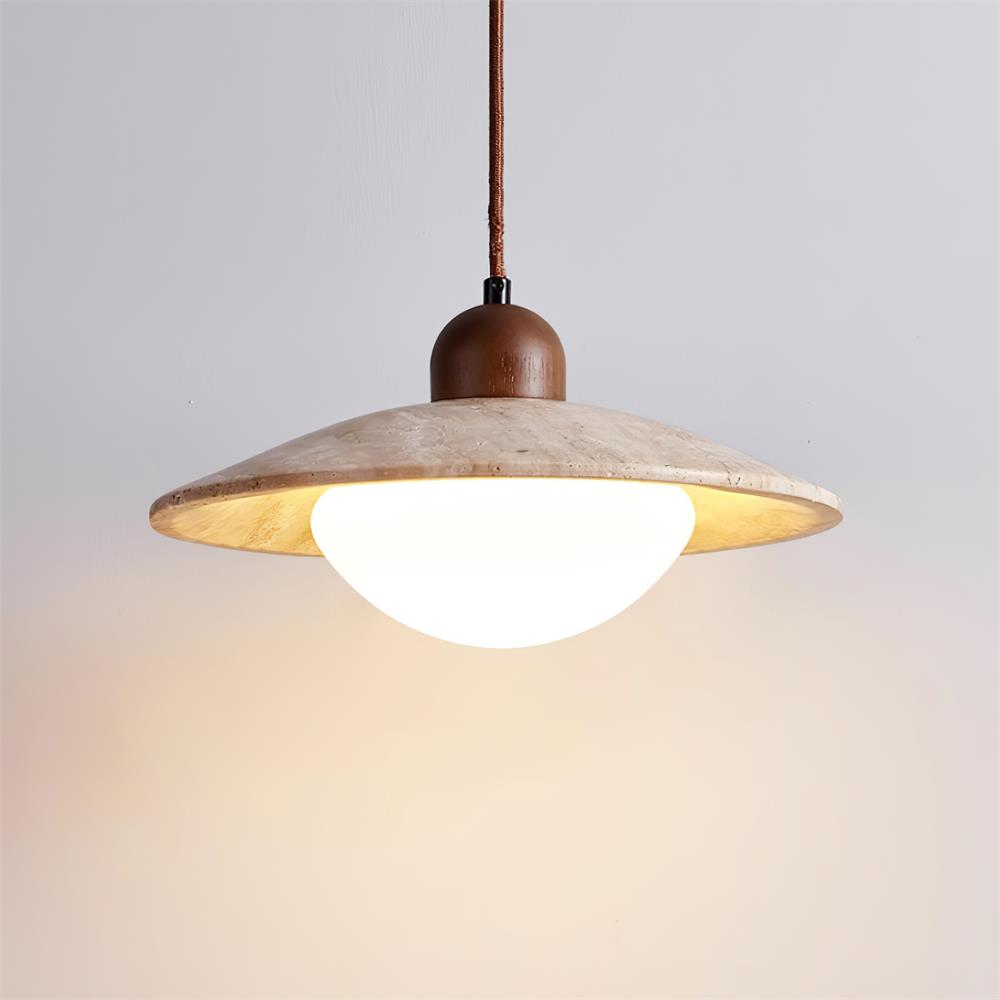 Minimalist Design Travertine Glass Pendant Lamp