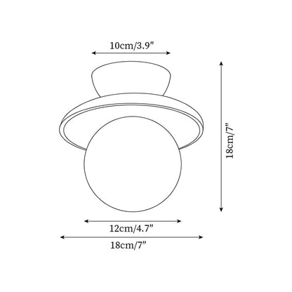 Flush Mount G9 Socket Brass And Walnut Opal Glass Globe Ceiling Light