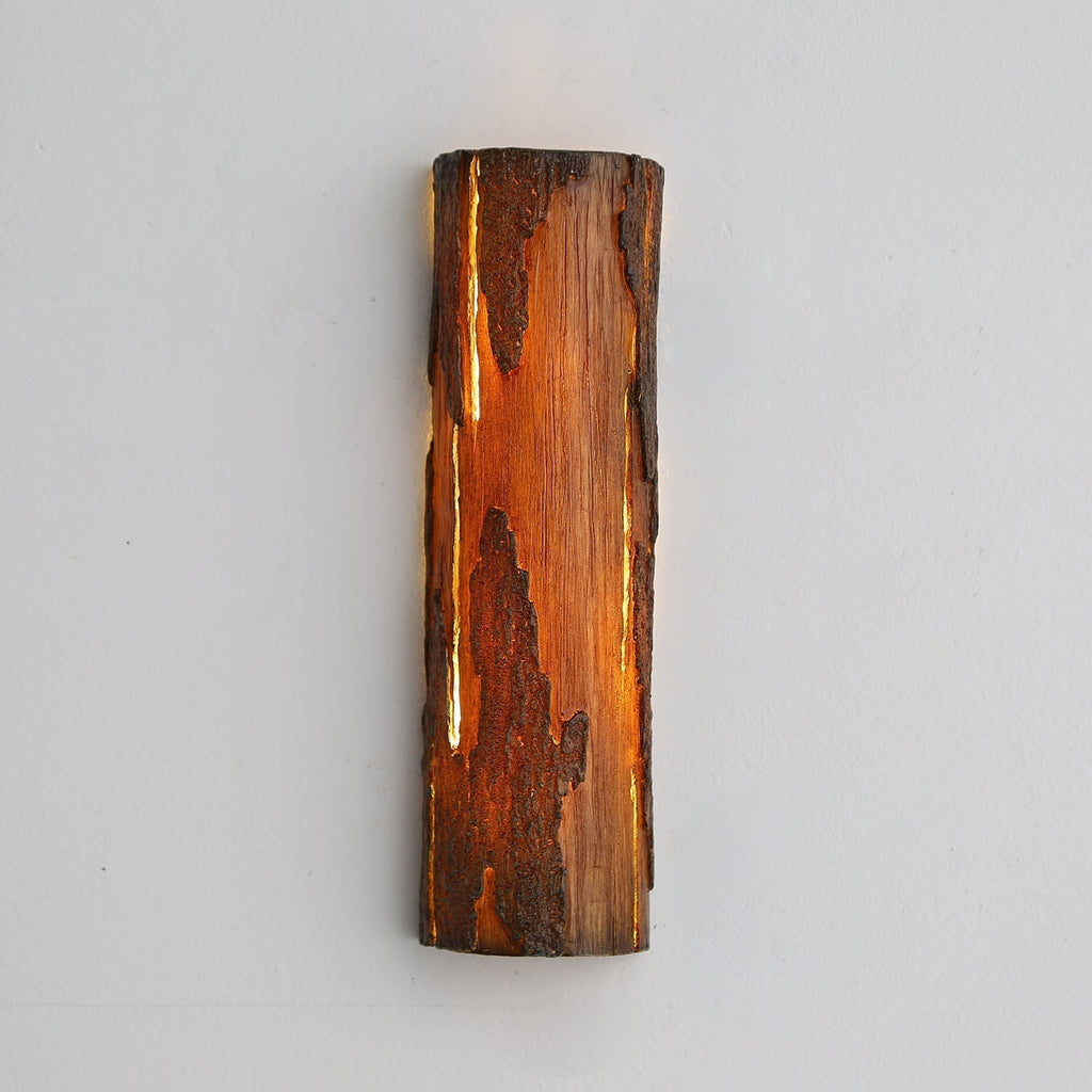 Textured Bark White Wall Light