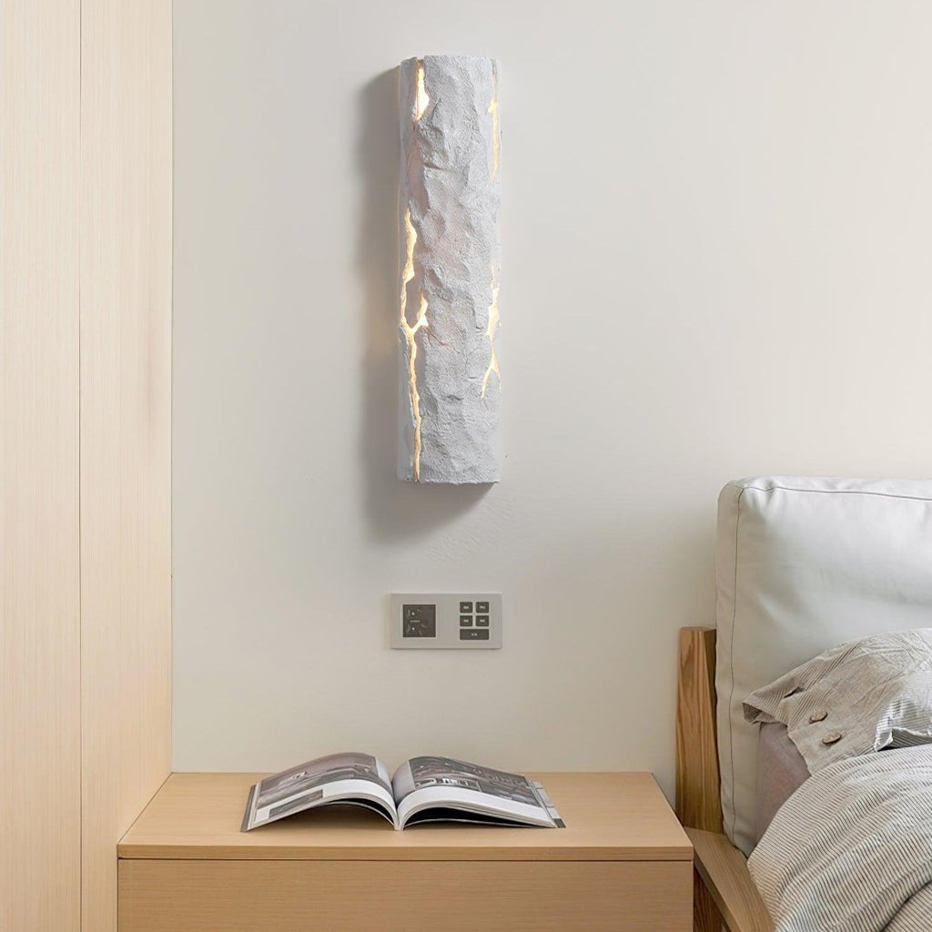 Textured Bark White Wall Light