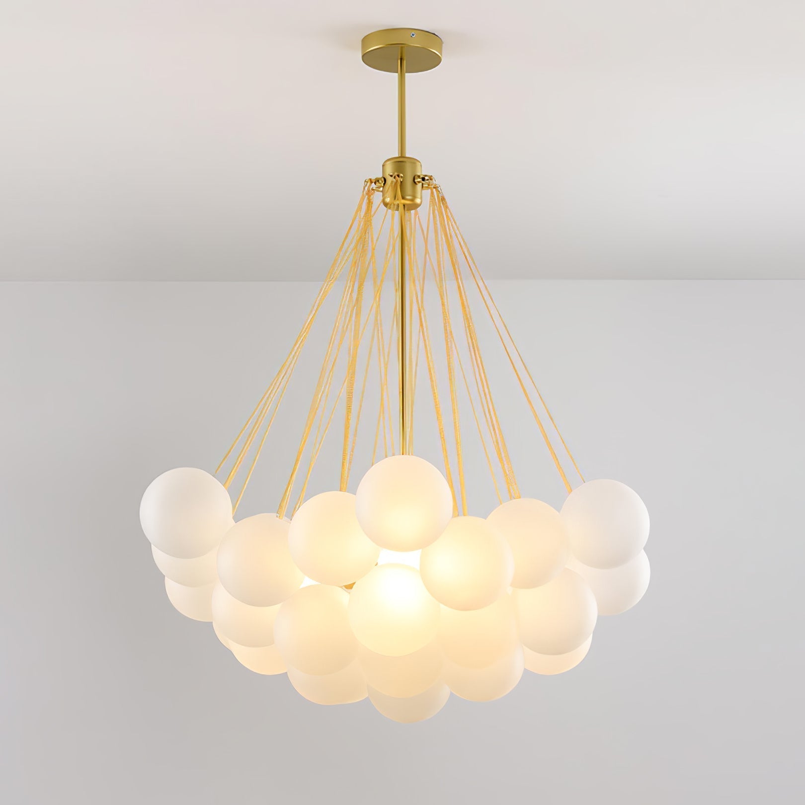 Warm Ambient Glow Frosted Glass Orbs Pendant Light