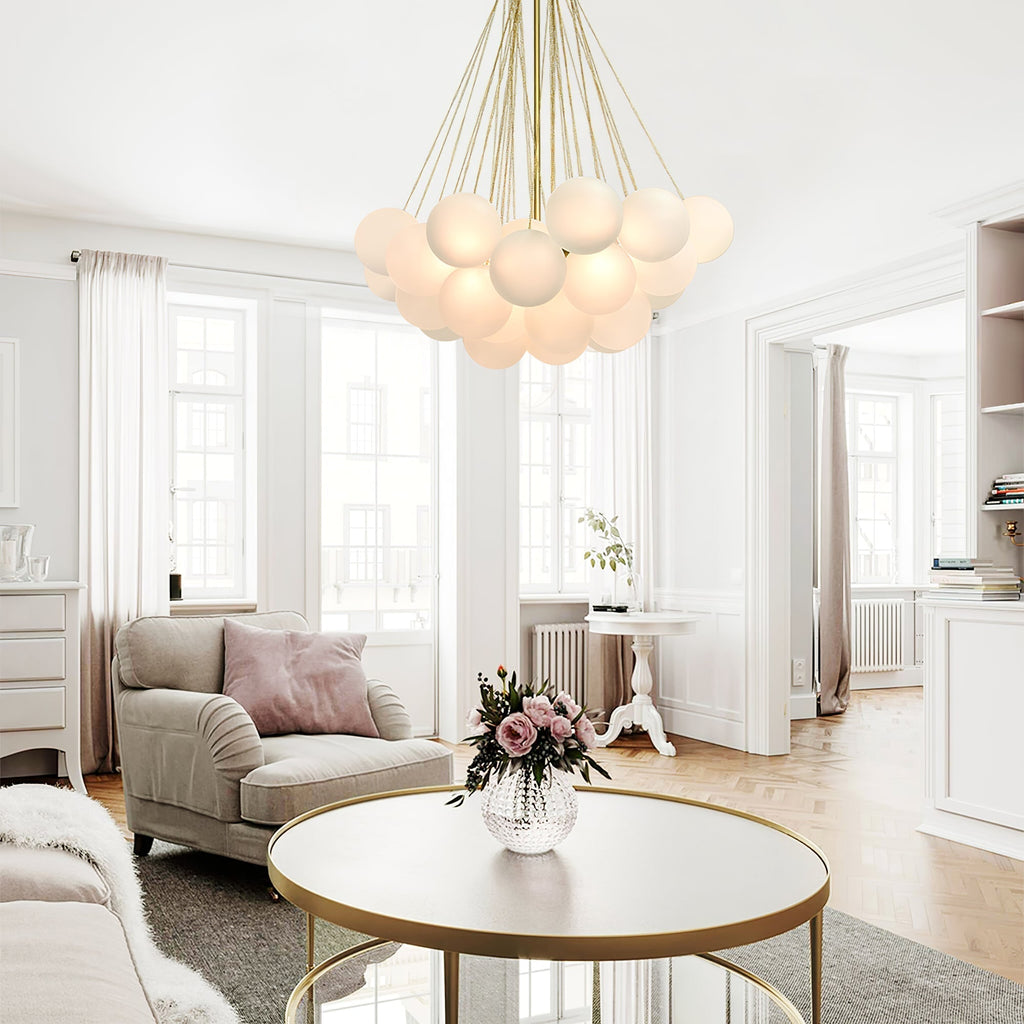 Warm Ambient Glow Frosted Glass Orbs Pendant Light