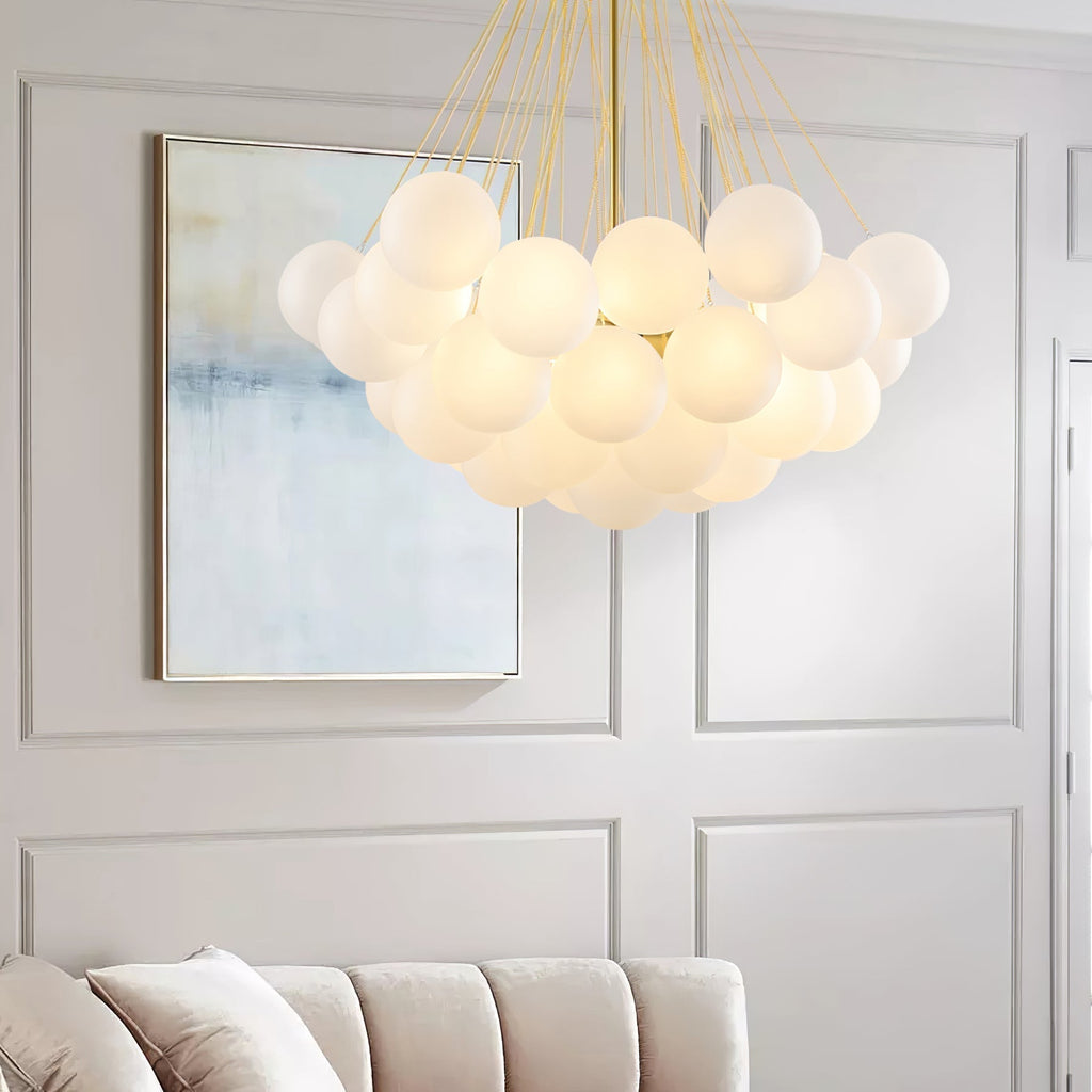 Warm Ambient Glow Frosted Glass Orbs Pendant Light