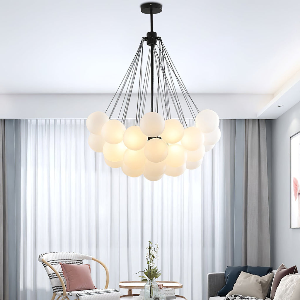 Warm Ambient Glow Frosted Glass Orbs Pendant Light