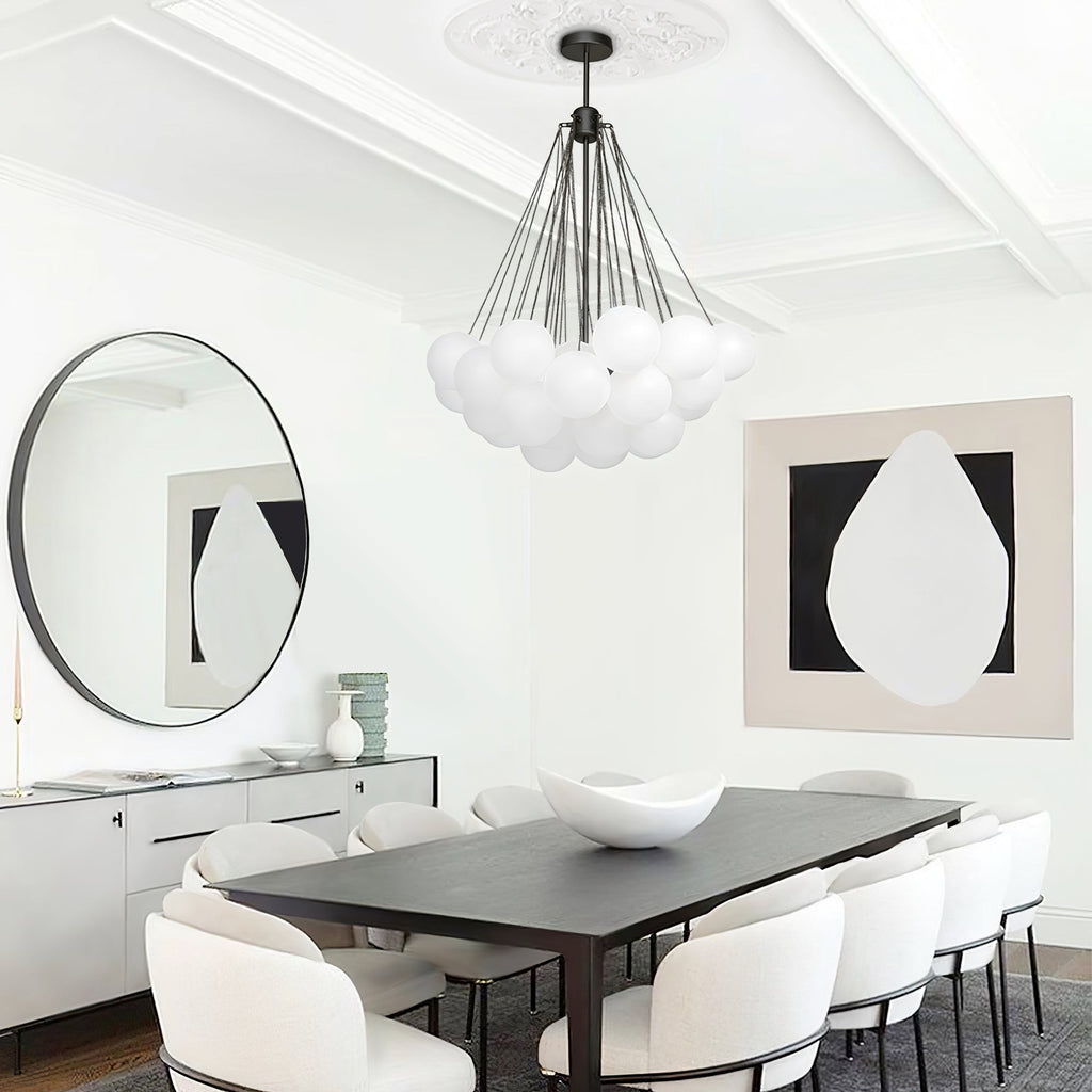 Warm Ambient Glow Frosted Glass Orbs Pendant Light