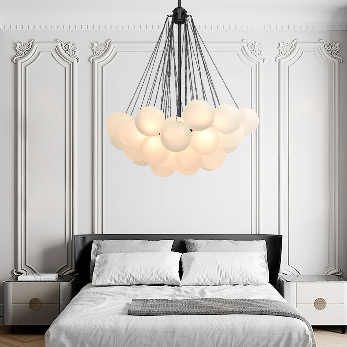 Warm Ambient Glow Frosted Glass Orbs Pendant Light