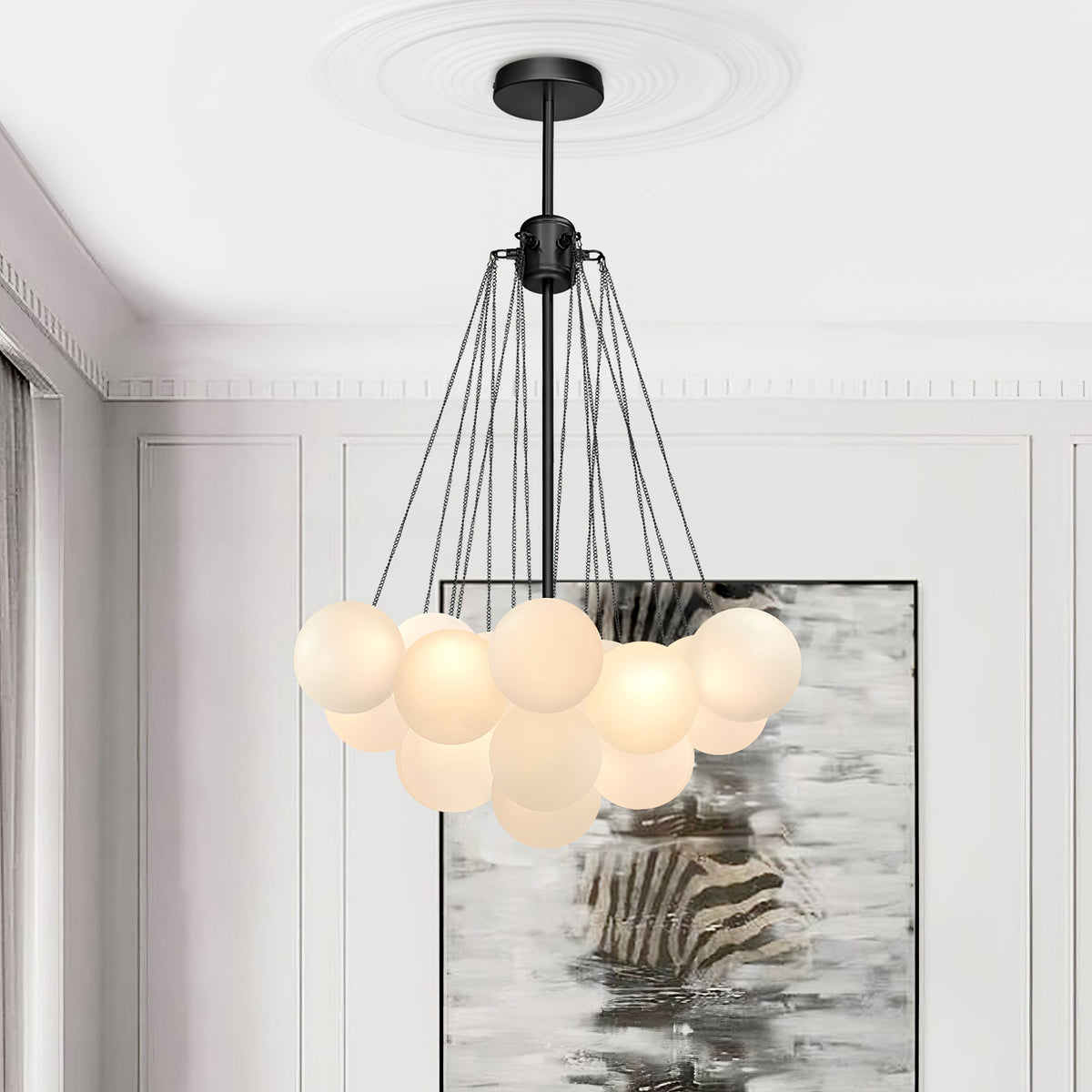 Warm Ambient Glow Frosted Glass Orbs Pendant Light