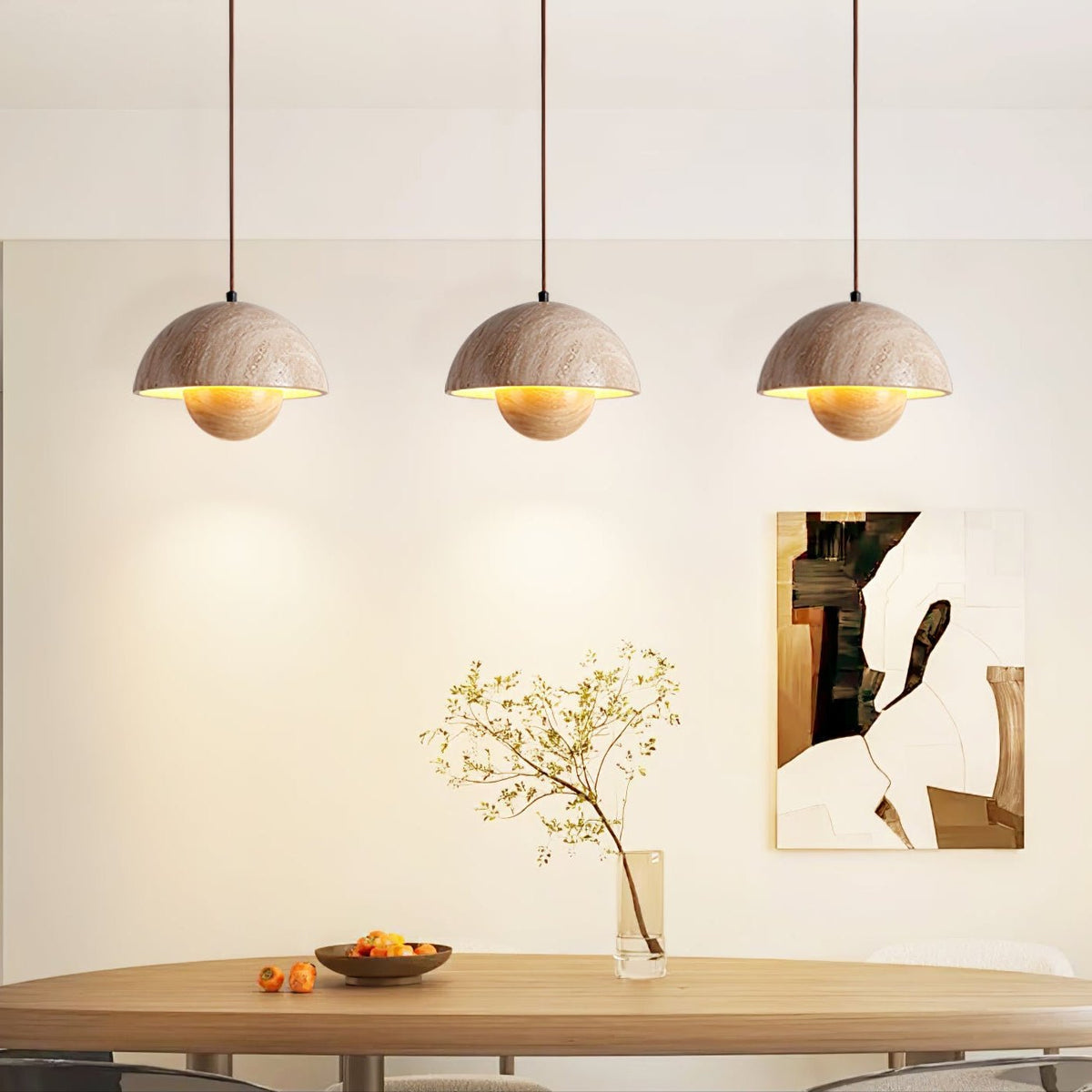 Pendant Light For Warm Ambience Natural Yellow Travertine