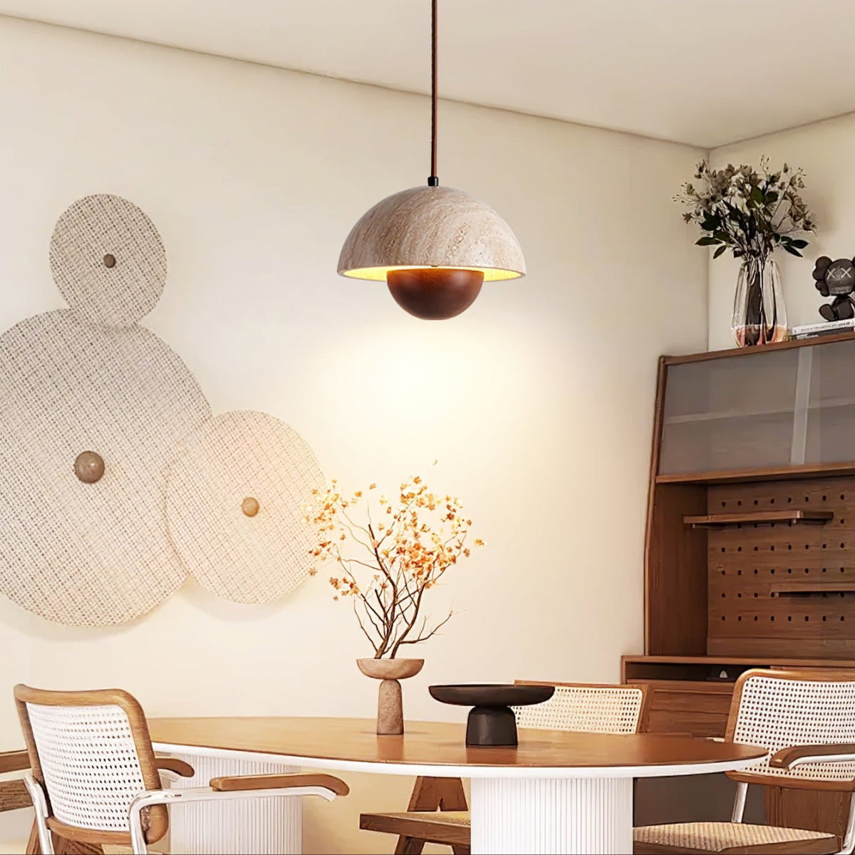 Pendant Light For Warm Ambience Natural Yellow Travertine