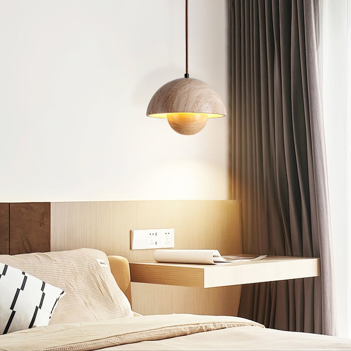Pendant Light For Warm Ambience Natural Yellow Travertine