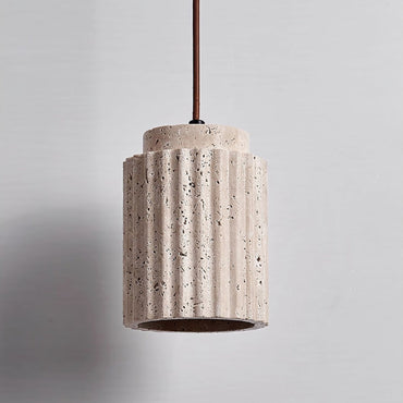 Warm Glow Travertine Ceiling Pendant Light
