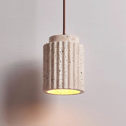 Warm Glow Travertine Ceiling Pendant Light