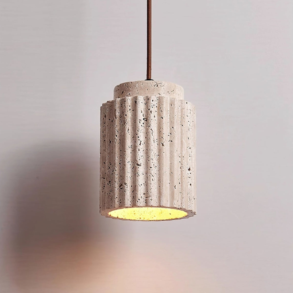 Warm Glow Travertine Pendant Ceiling Light