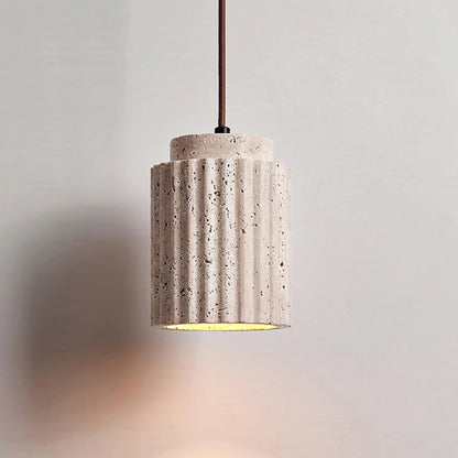 Warm Glow Travertine Ceiling Pendant Light