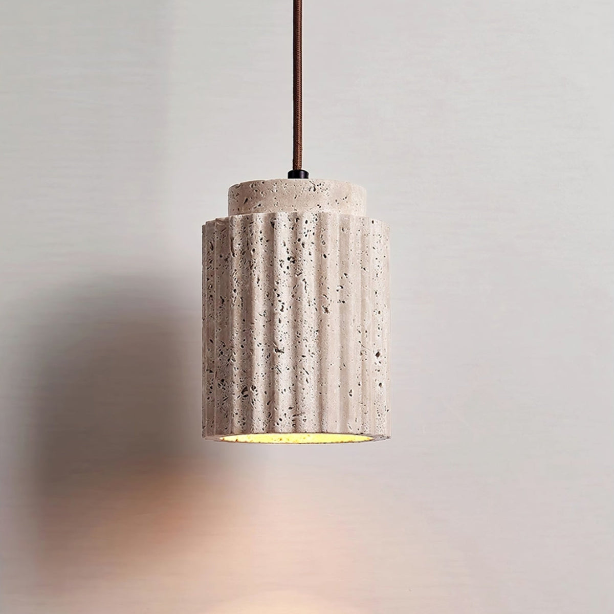 Warm Glow Travertine Pendant Ceiling Light