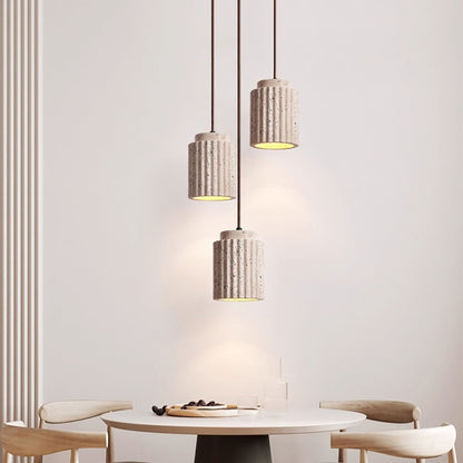 Warm Glow Travertine Ceiling Pendant Light