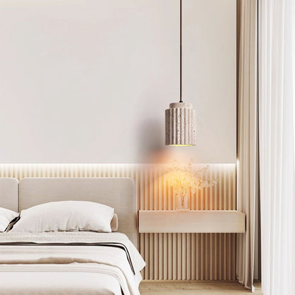 Warm Glow Travertine Ceiling Pendant Light