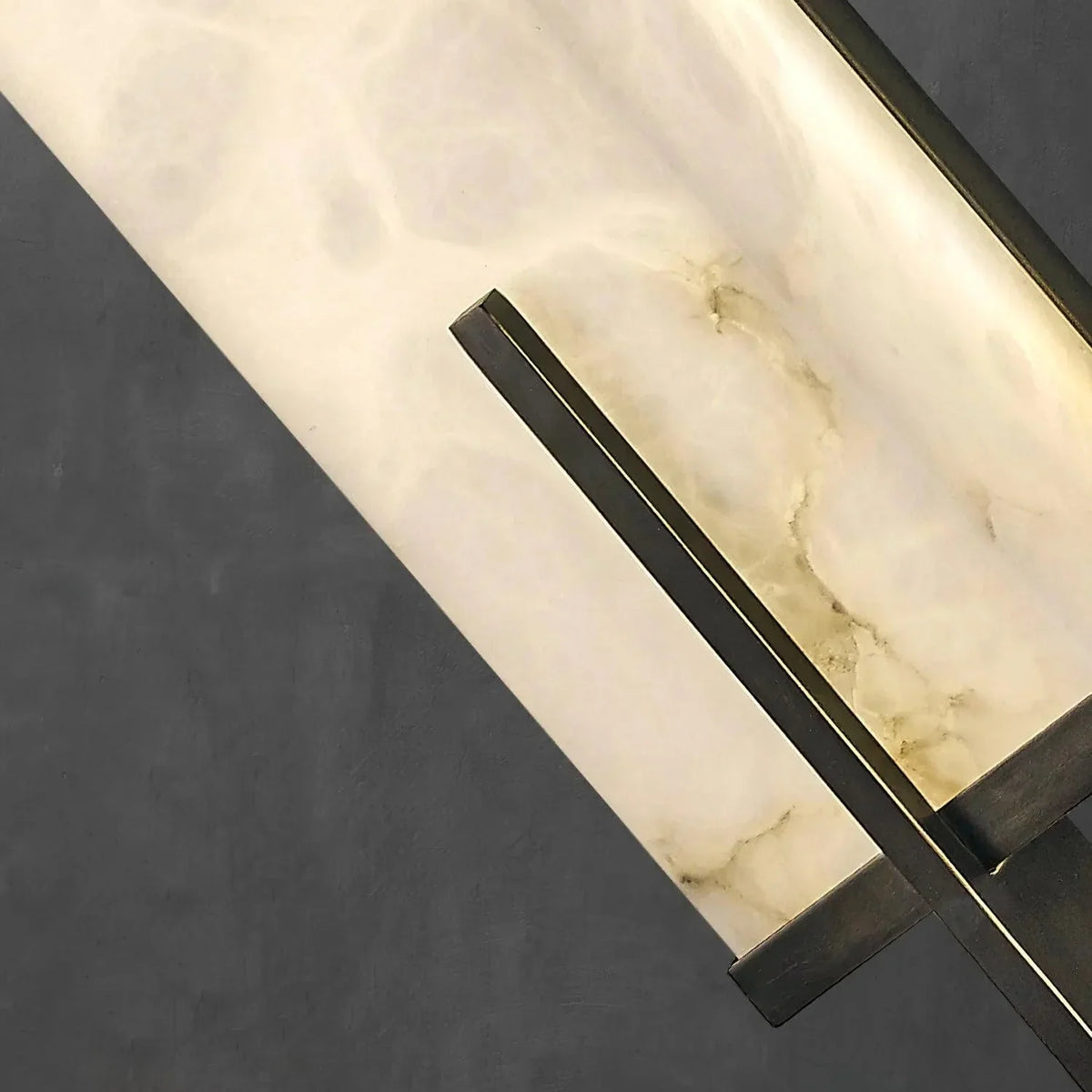 Minimal Frame Rectangular Alabaster Wall Light