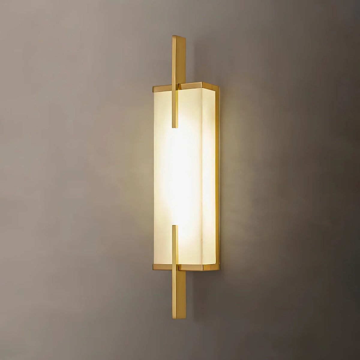 Minimal Frame Rectangular Alabaster Wall Light