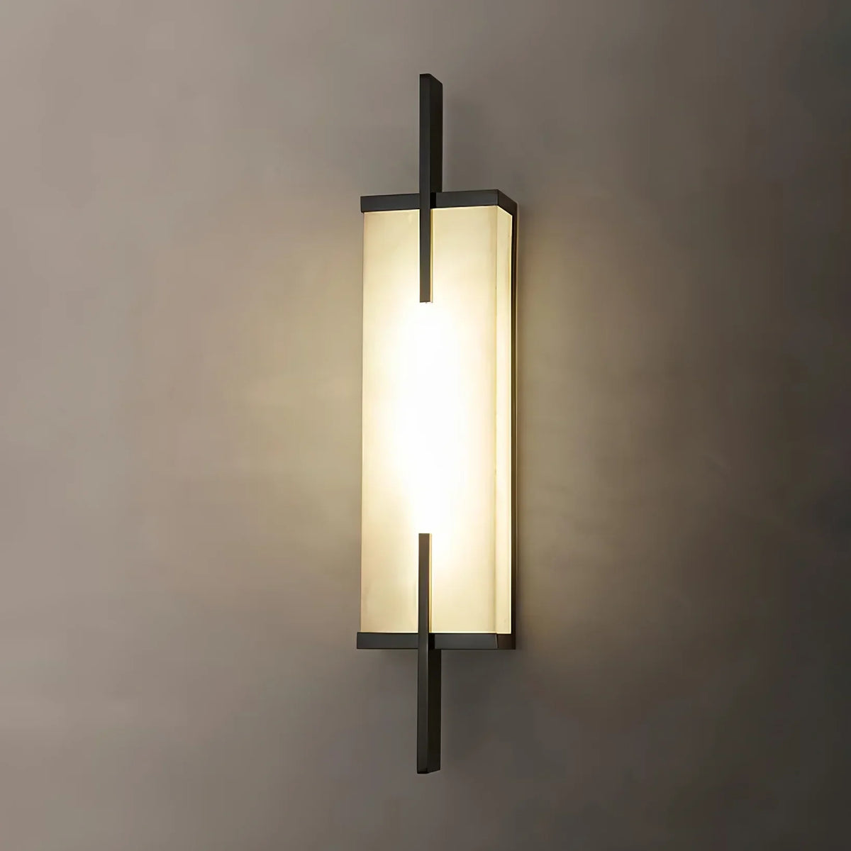 Minimal Frame Rectangular Alabaster Wall Light