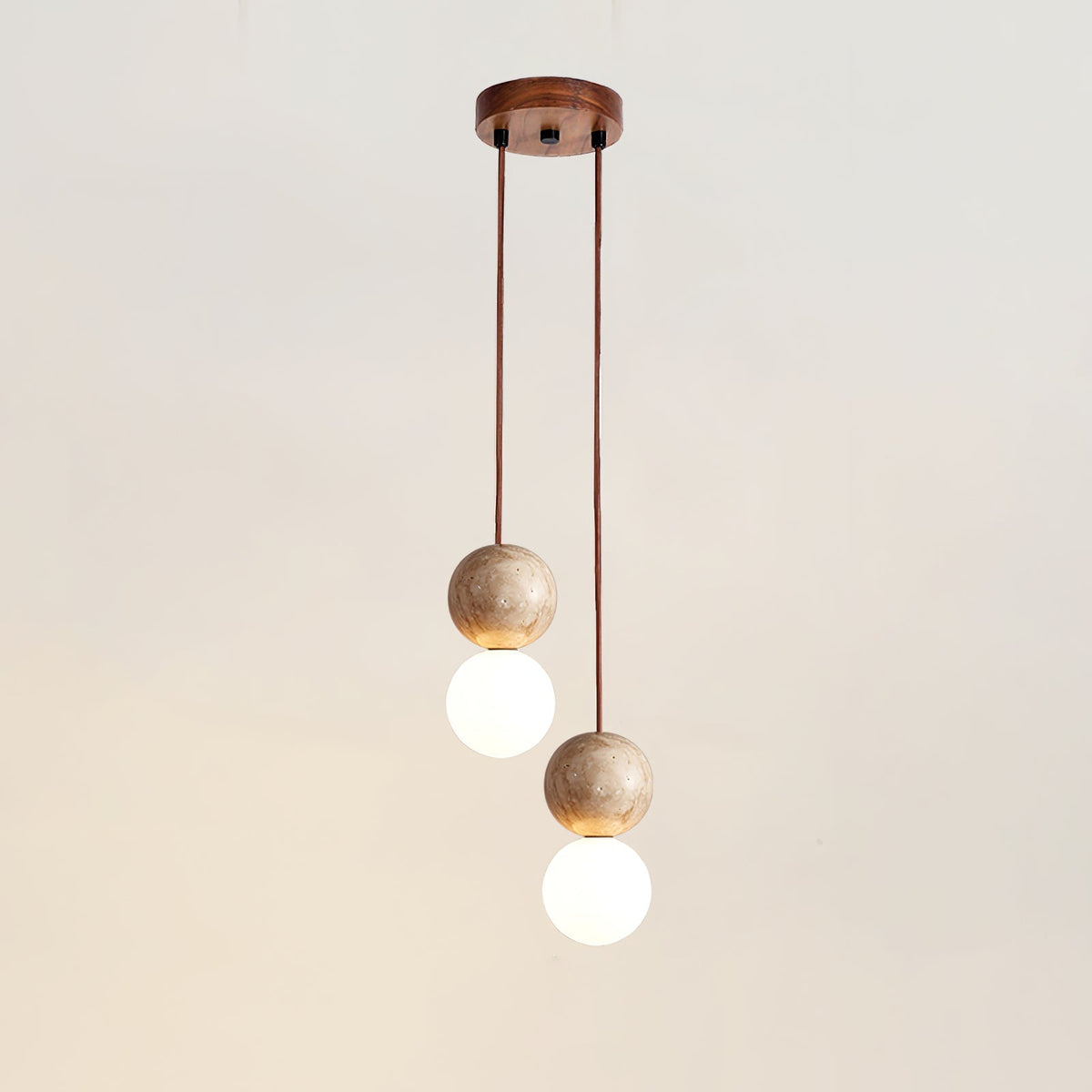 Warm Glow Travertine Ceiling Pendant Light