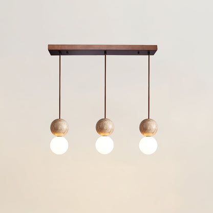 Warm Glow Travertine Ceiling Pendant Light