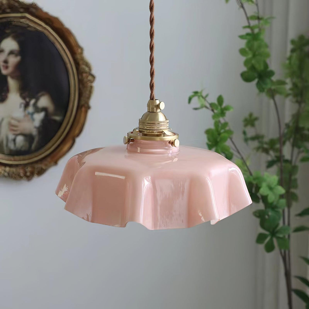Pendant Pleated Ivory Lamp Farmhouse Charm With