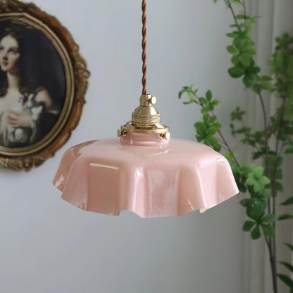 Pendant Pleated Ivory Lamp Farmhouse Charm With