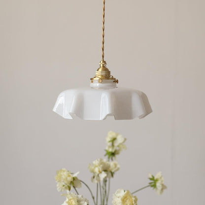 Pendant Pleated Ivory Lamp Farmhouse Charm With