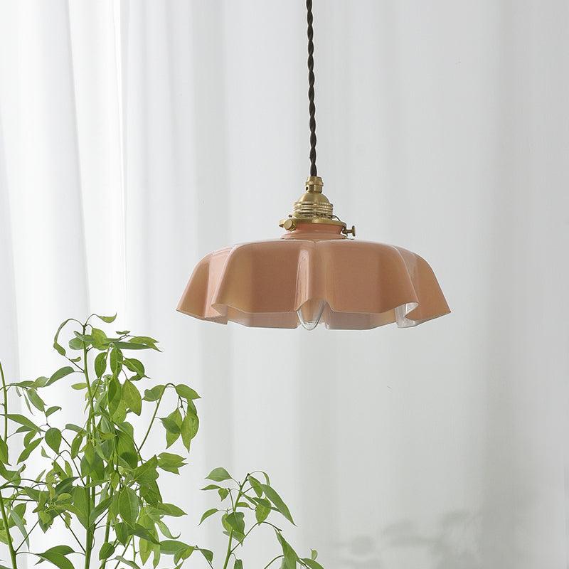 Pendant Pleated Ivory Lamp Farmhouse Charm With