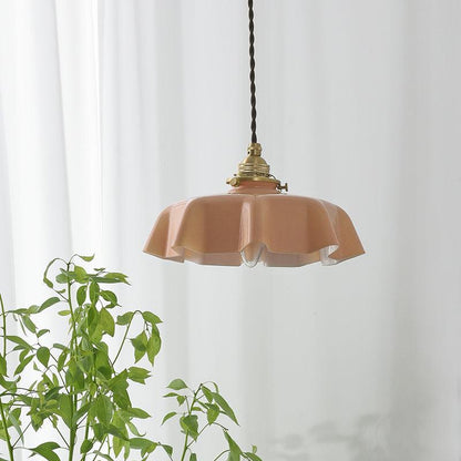 Pendant Pleated Ivory Lamp Farmhouse Charm With