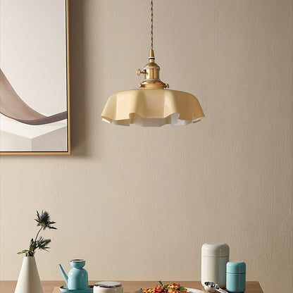 Pendant Pleated Ivory Lamp Farmhouse Charm With