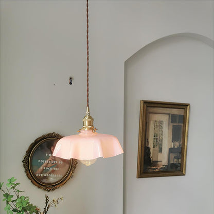Pendant Pleated Ivory Lamp Farmhouse Charm With