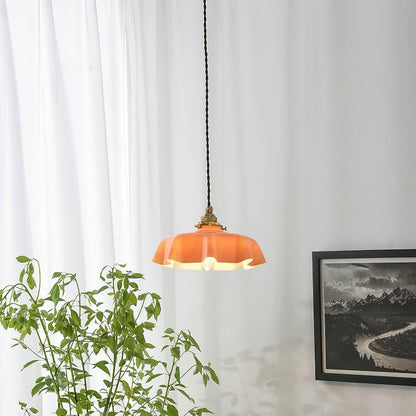 Pendant Pleated Ivory Lamp Farmhouse Charm With