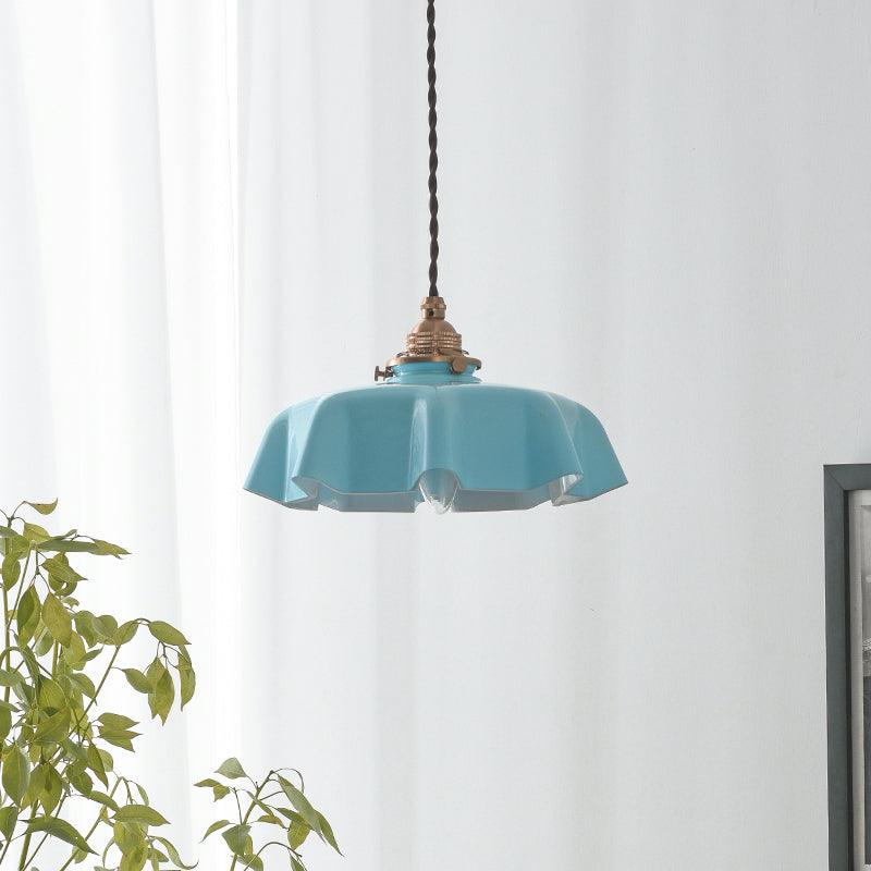 Pendant Pleated Ivory Lamp Farmhouse Charm With